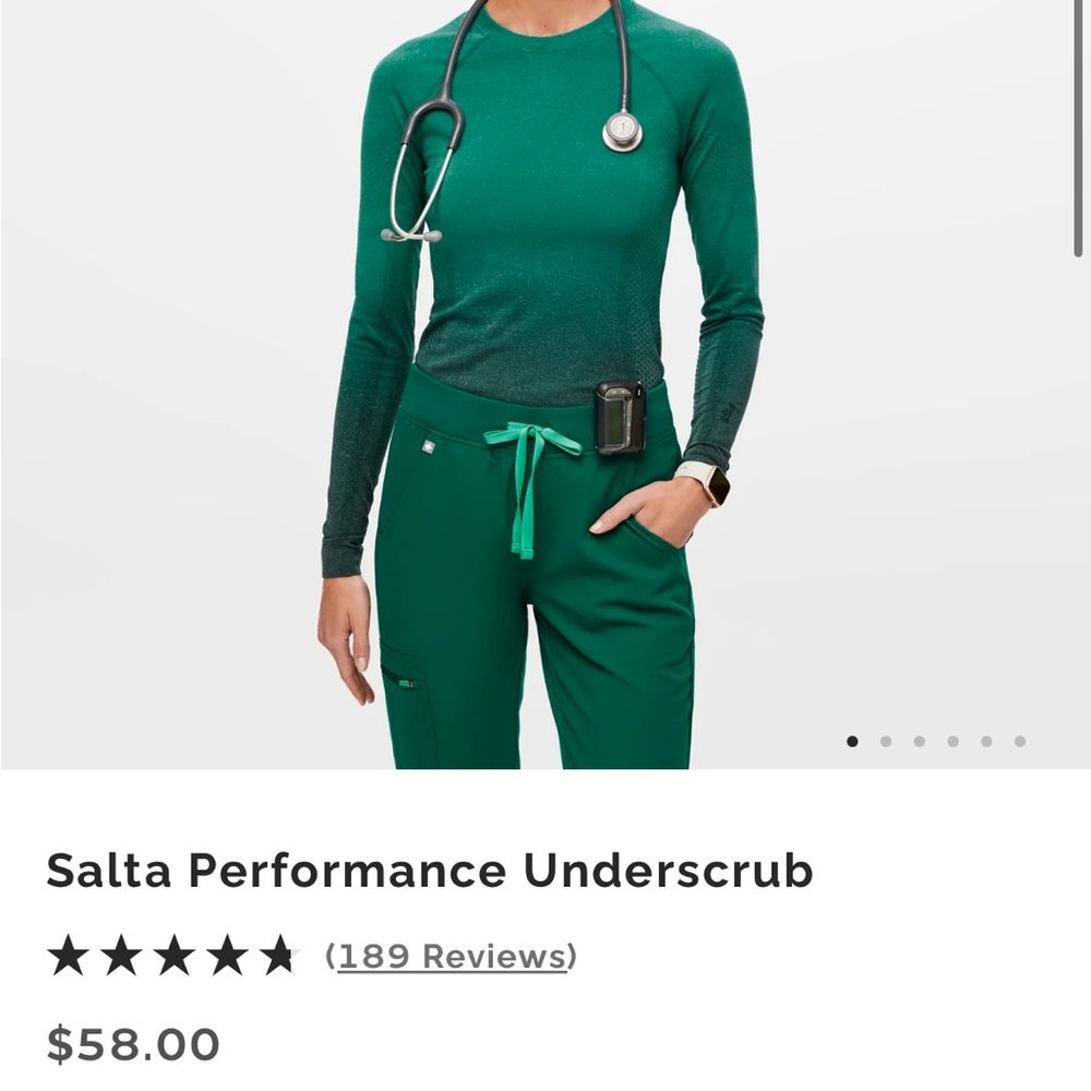 Figs Salta Performance Underscrub Hunter Green